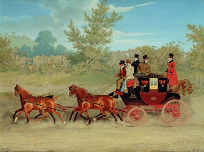 The Exeter Royal Mail on a country road by James Pollard